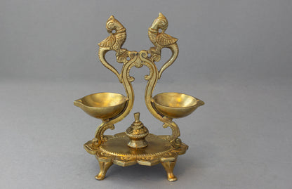 Thar Arts And Furniture - Brass Hanging Twin Bird Lamp