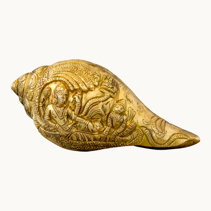 Brass Vishnu Shankh Conch – Spiritual Brass Decor | Thar Arts & Furniture