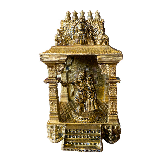 Thar Arts 100% Pure Brass Radha Krishna Idol Set – Handmade Temple Idol of Love & Devotion
