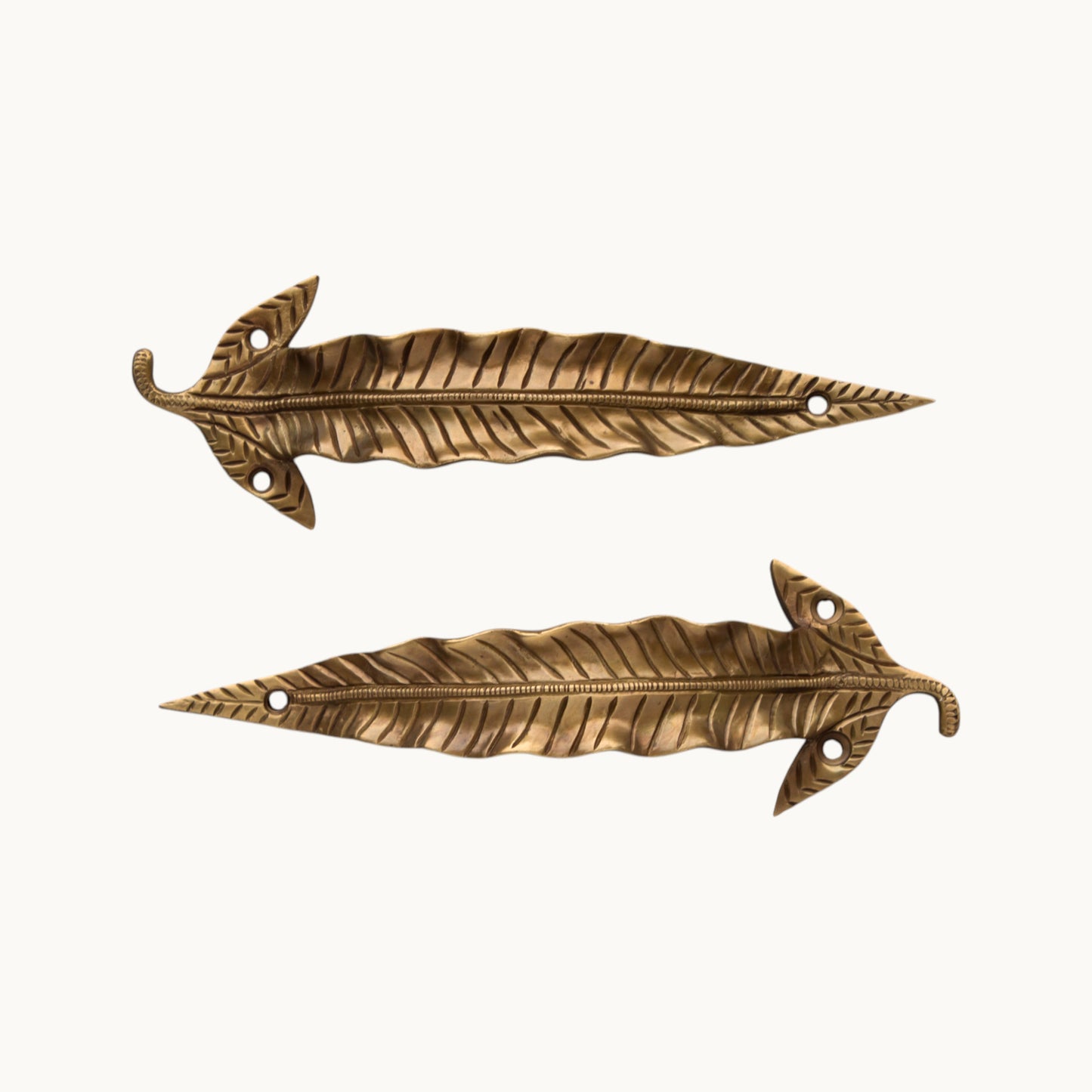 Thar Arts And Furniture - Leaf Design Brass Door Handle