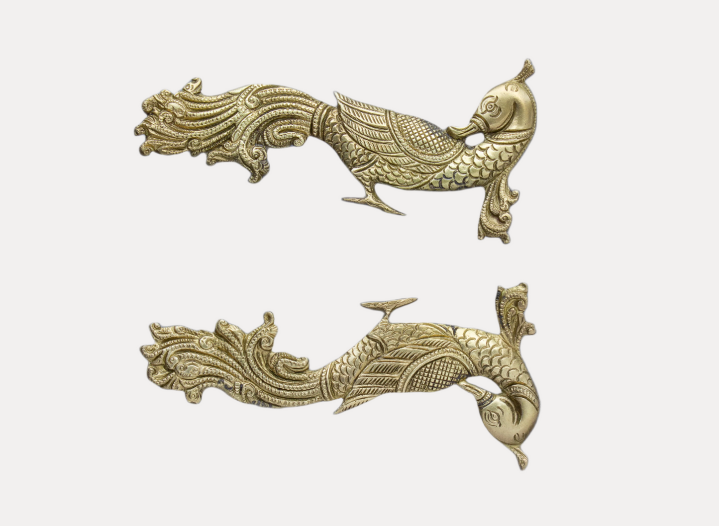 Thar Arts And Furniture - BIG Peacock Design Brass Door Handle |Brass Door Handle |Brass Peacock Design Door Handle for Home Office Entrance Door Decor Gift Items