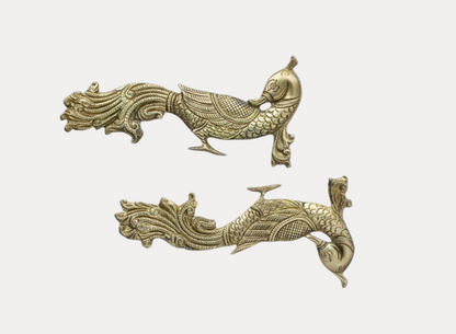 Thar Arts And Furniture - BIG Peacock Design Brass Door Handle |Brass Door Handle |Brass Peacock Design Door Handle for Home Office Entrance Door Decor Gift Items