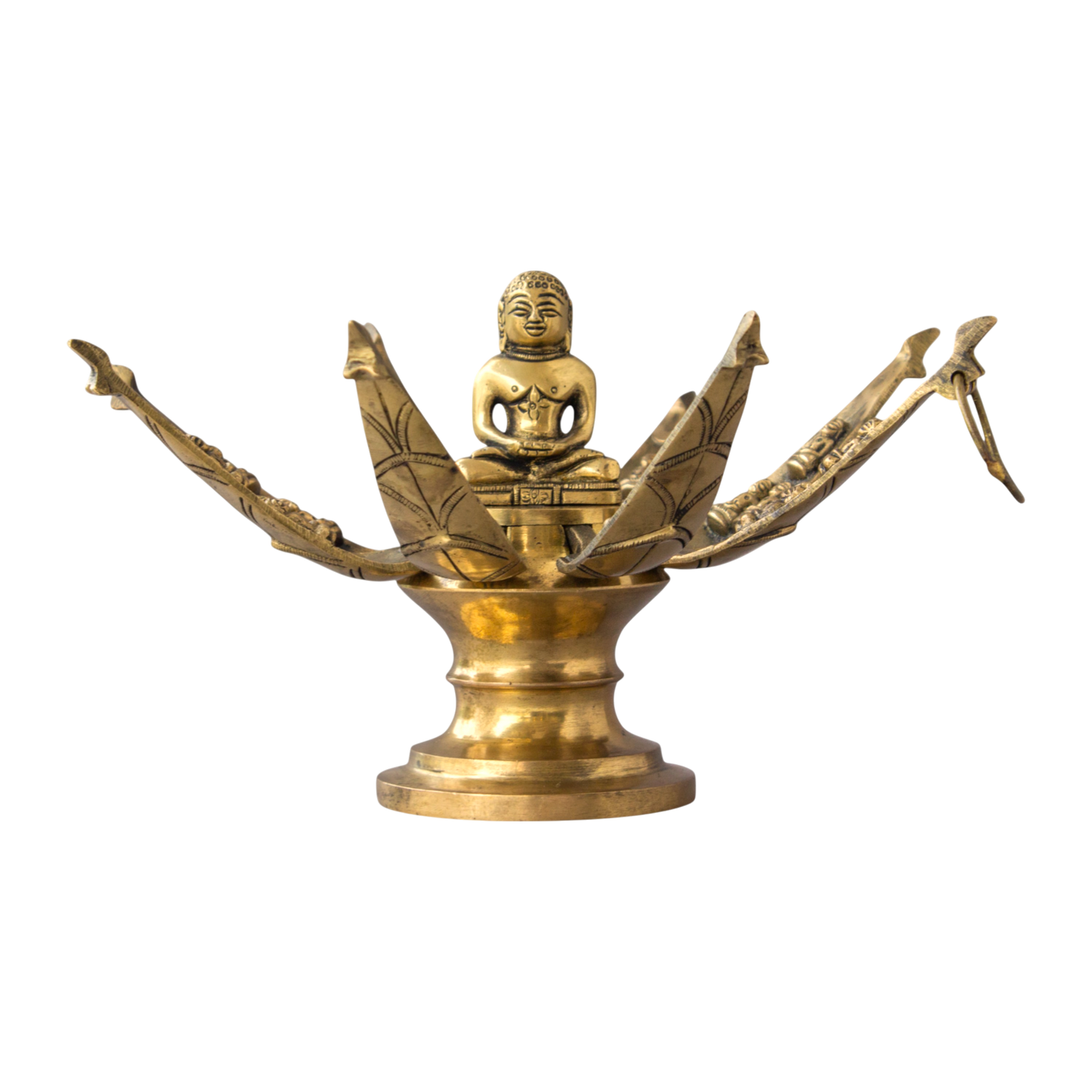 Brass Lord Mahavira Lotus Temple Statue – Jain Mahavir Idol