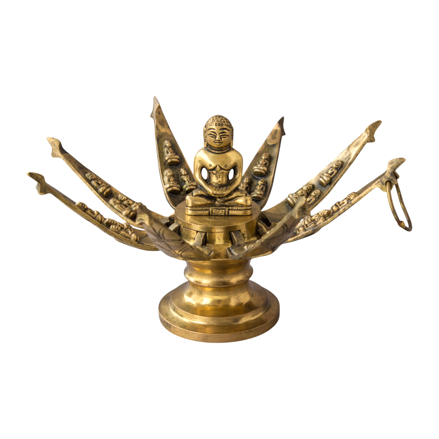 Brass Lord Mahavira Lotus Temple Statue – Jain Mahavir Idol