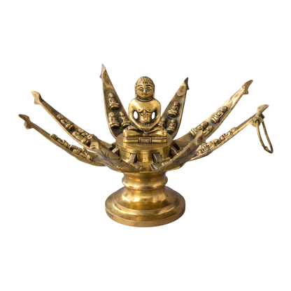 Brass Lord Mahavira Lotus Temple Statue – Jain Mahavir Idol
