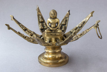 Thar Arts And Furniture - Lord Mahavira Lotus Temple|Lord Mahavira Lotus Temple In Brass |Mahavir Sitting In A Lotus Sculpture|Brass Jain Lotus Temple