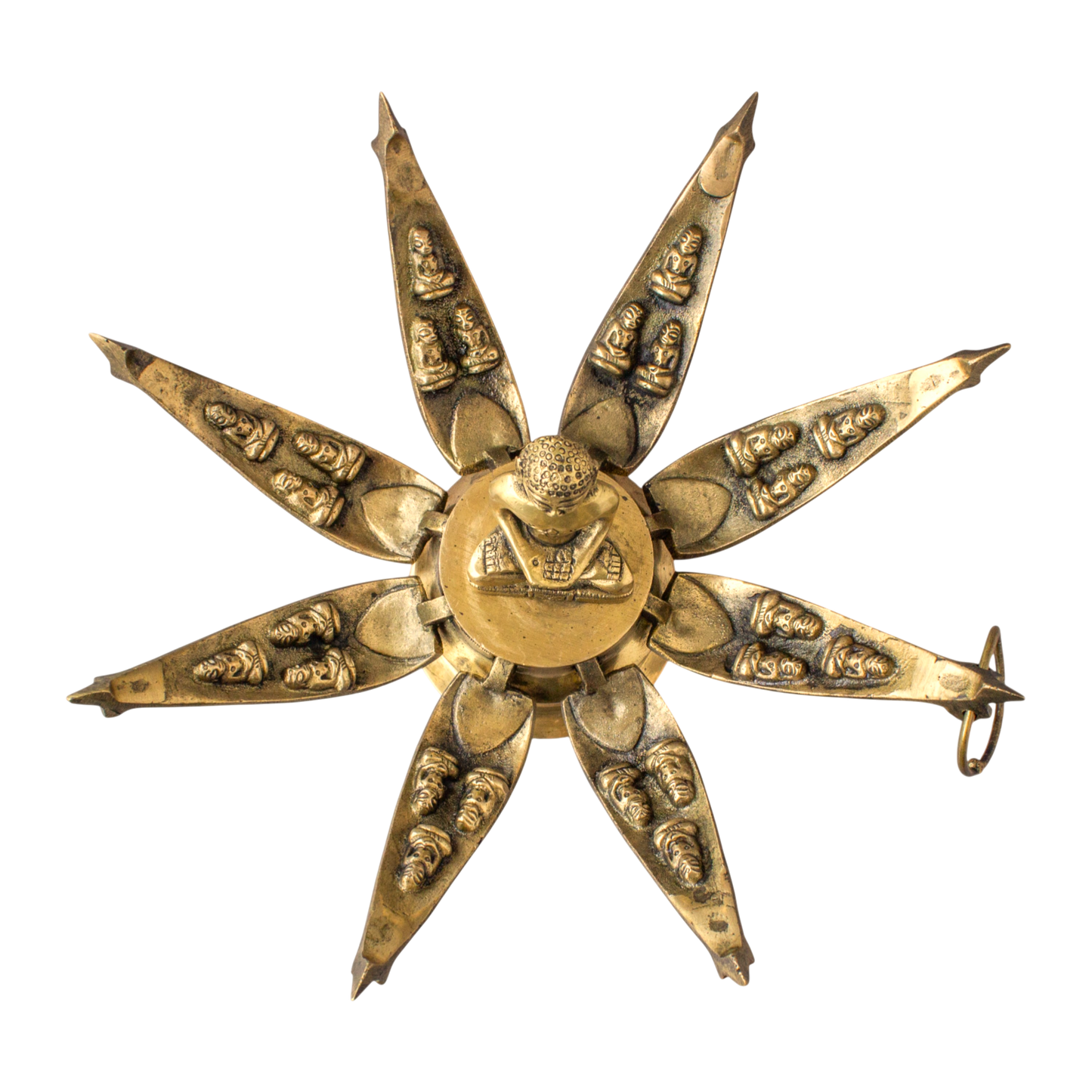 Brass Lord Mahavira Lotus Temple Statue – Jain Mahavir Idol