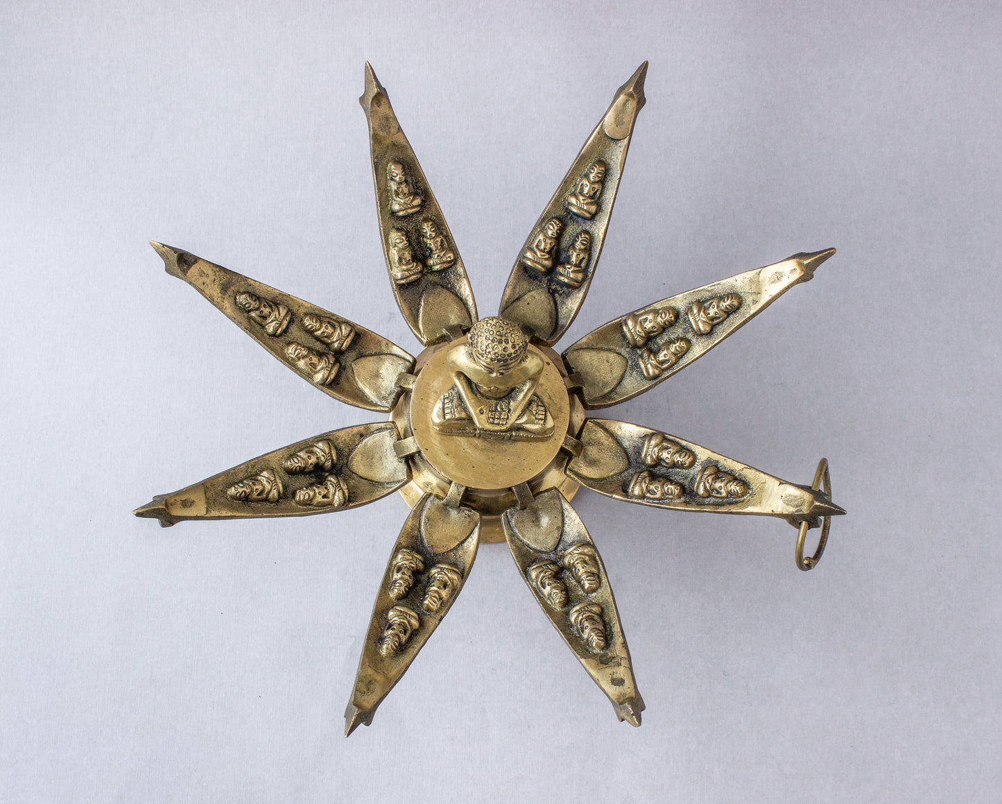 Thar Arts And Furniture - Lord Mahavira Lotus Temple|Lord Mahavira Lotus Temple In Brass |Mahavir Sitting In A Lotus Sculpture|Brass Jain Lotus Temple