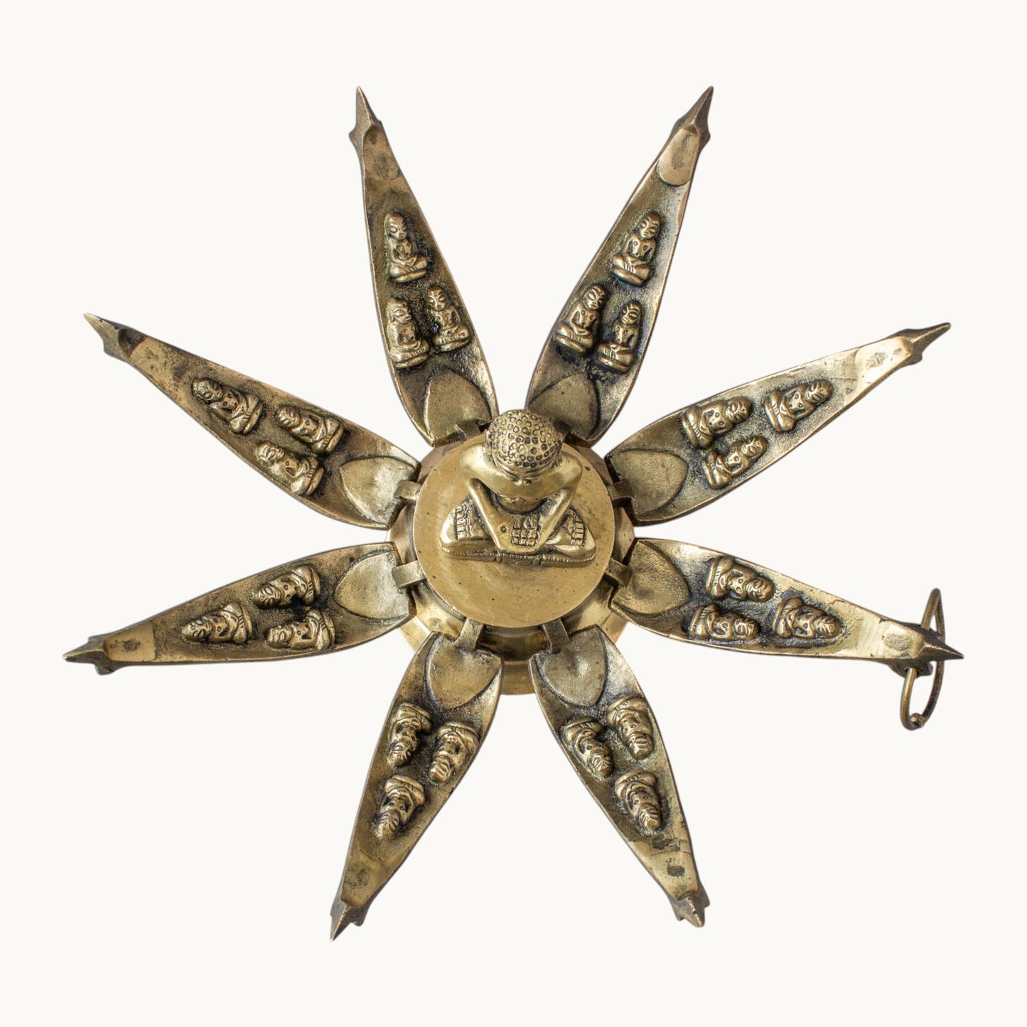 Thar Arts And Furniture - Lord Mahavira Lotus Temple|Lord Mahavira Lotus Temple In Brass |Mahavir Sitting In A Lotus Sculpture|Brass Jain Lotus Temple