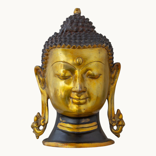 Brass Buddha Head Statue – Spiritual Home & Meditation Décor | Thar Arts & Furniture