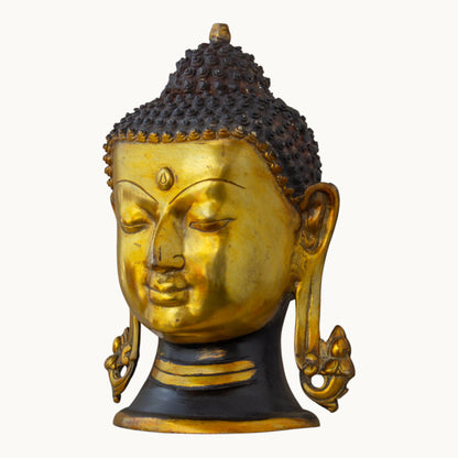 Brass Buddha Head Statue – Spiritual Home & Meditation Décor | Thar Arts & Furniture