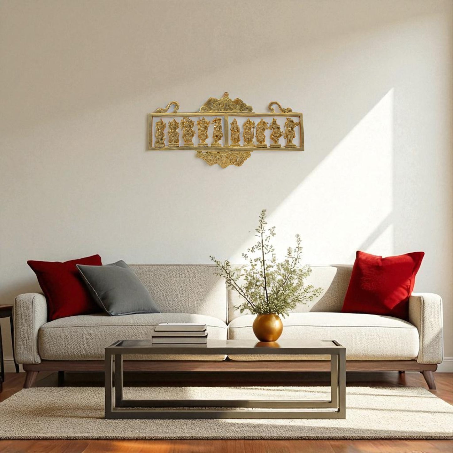 Brass Dashavatar Wall Hanging – The Ten Incarnations of Vishnu | Thar Arts & Furniture