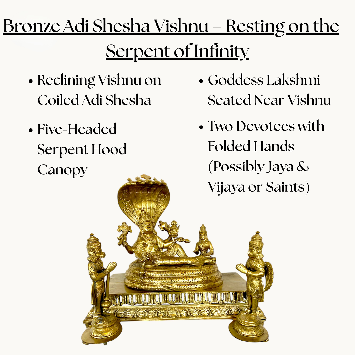 Bronze Lord Vishnu Idol – Padmanabhaswamy | Thar Arts & Furniture