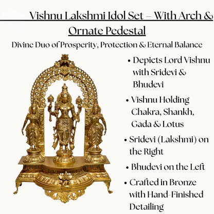 Bronze Vishnu Family Statue – Divine Home Decor | Thar Arts & Furniture