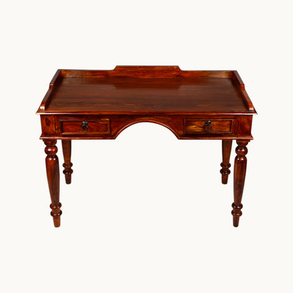 Thar Arts And Furniture - Solid Sheesham Wood Writing Table with 2 storage drawer