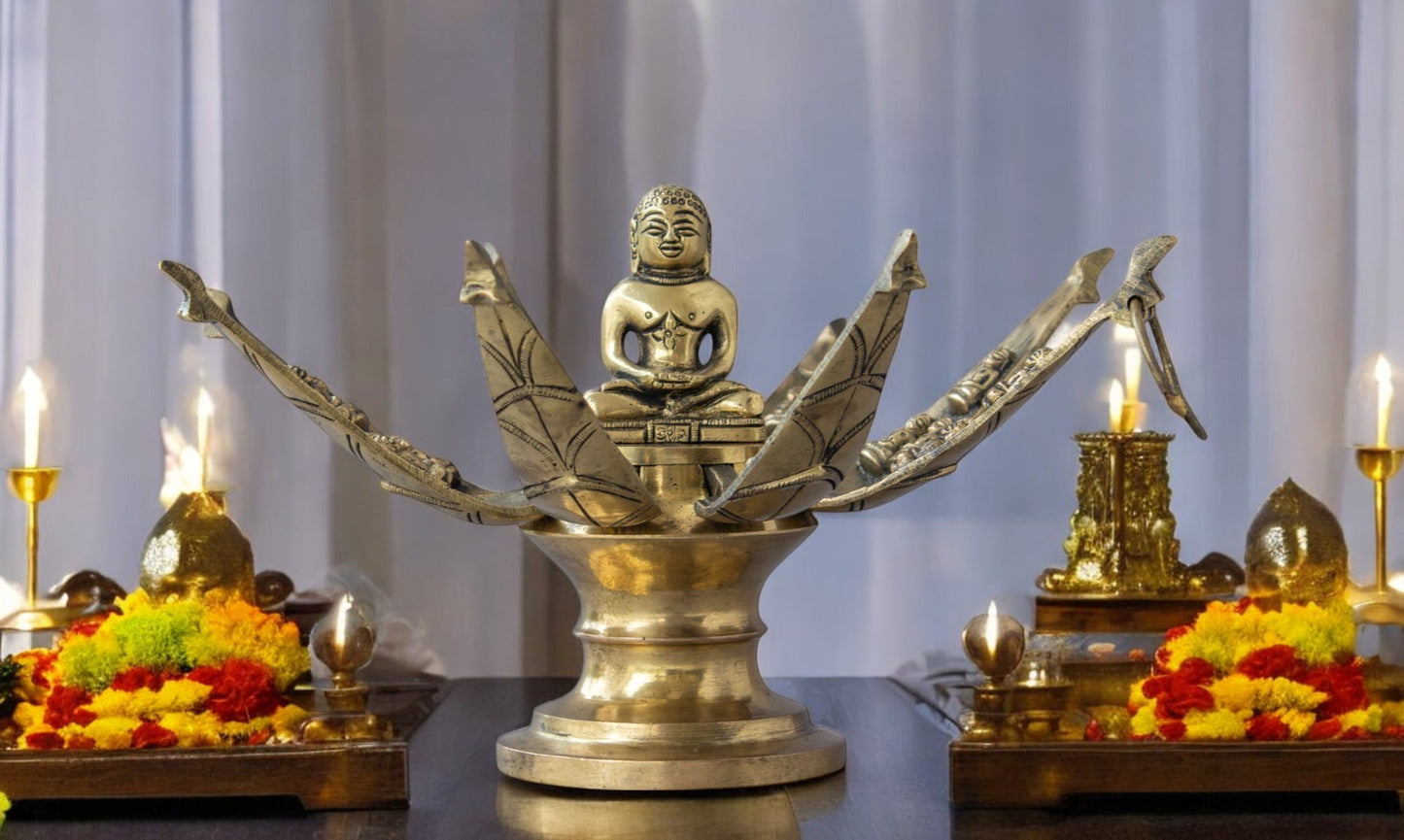 Thar Arts And Furniture - Brass Lord Mahavira Lotus Temple