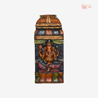 Multi Color Wooden Ganesh Wall Hanging