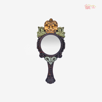 Multi Color Wooden Hand Mirror with Yalli