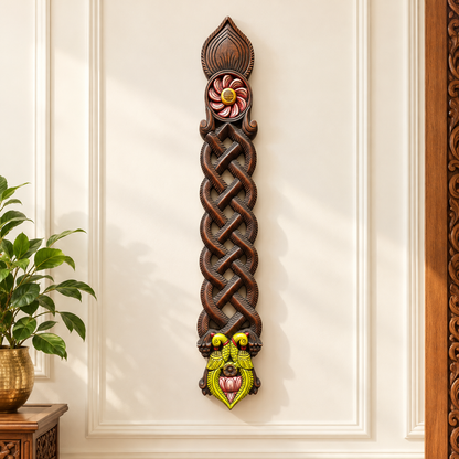 Handcrafted Wooden Aapakoodu Ladle Stand | Traditional Wall-Mounted Kitchen Decor