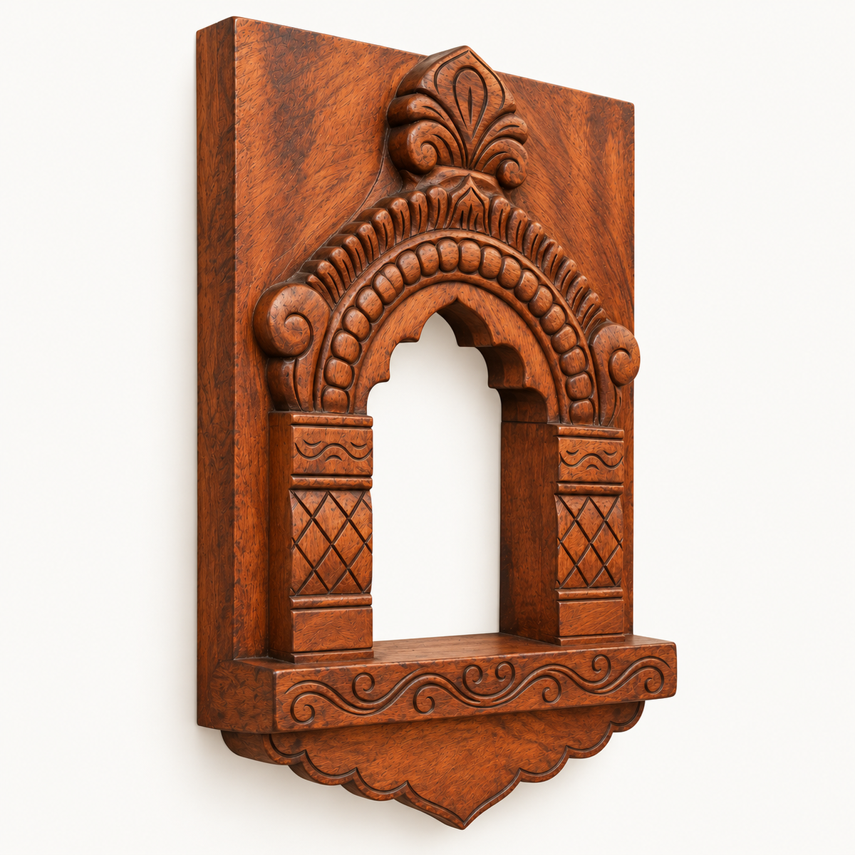 Handcrafted Wooden Hanging Jharokha – Traditional Carved Wall Decor