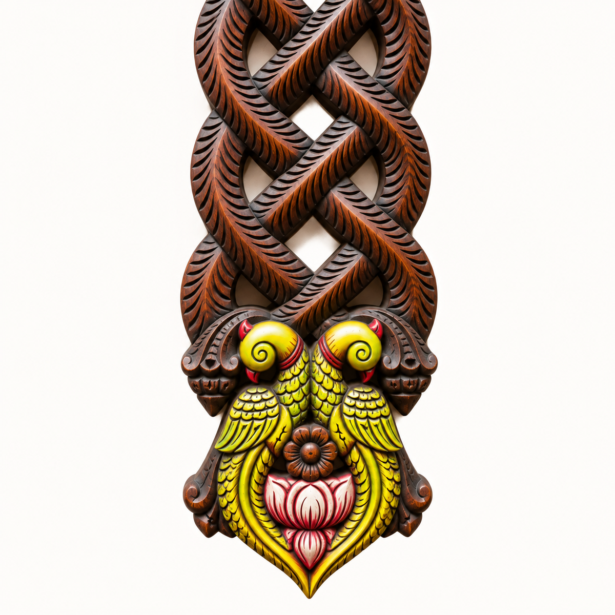 Handcrafted Wooden Aapakoodu Ladle Stand | Traditional Wall-Mounted Kitchen Decor