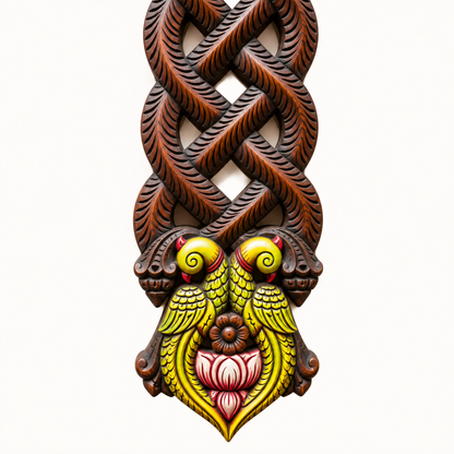 Handcrafted Wooden Aapakoodu Ladle Stand | Traditional Wall-Mounted Kitchen Decor
