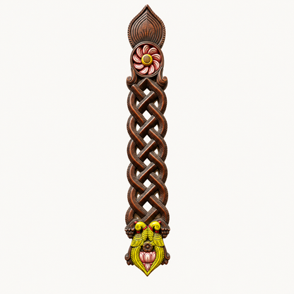 Handcrafted Wooden Aapakoodu Ladle Stand | Traditional Wall-Mounted Kitchen Decor