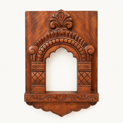 Handcrafted Wooden Hanging Jharokha – Traditional Carved Wall Decor