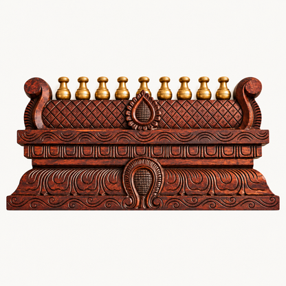 Handcrafted Wooden Gopuram – Traditional Temple Wall Décor