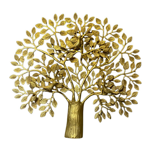 Handcrafted Brass Tree of Life Wall Art – Framed Kalpavriksha Hanging for Good Luck, Prosperity, and Elegant Decor