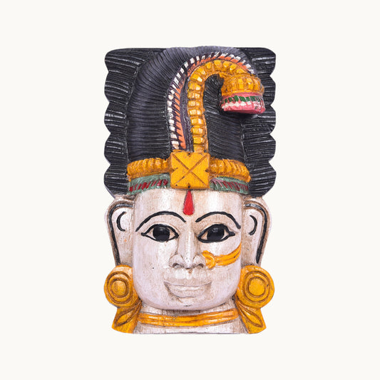 Thar Arts And Furniture - 12" Mask Parvathi Painted
