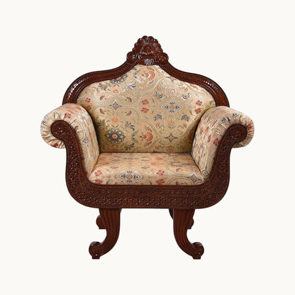 Thar Arts And Furniture - Teak Wood Single Seater with Carving
