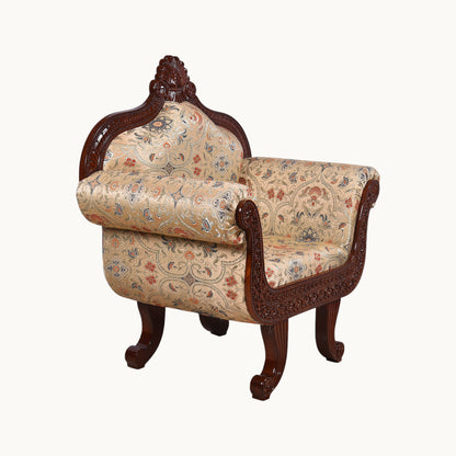Thar Arts And Furniture - Teak Wood Single Seater with Carving