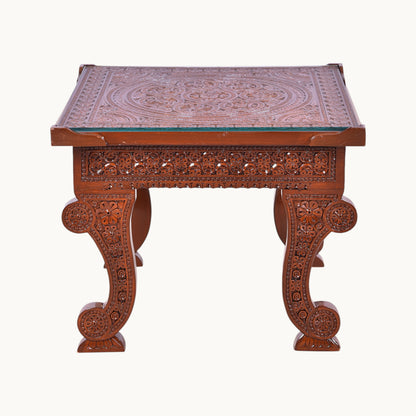 Thar Arts And Furniture - Teak Wood Hand Carved Center Table
