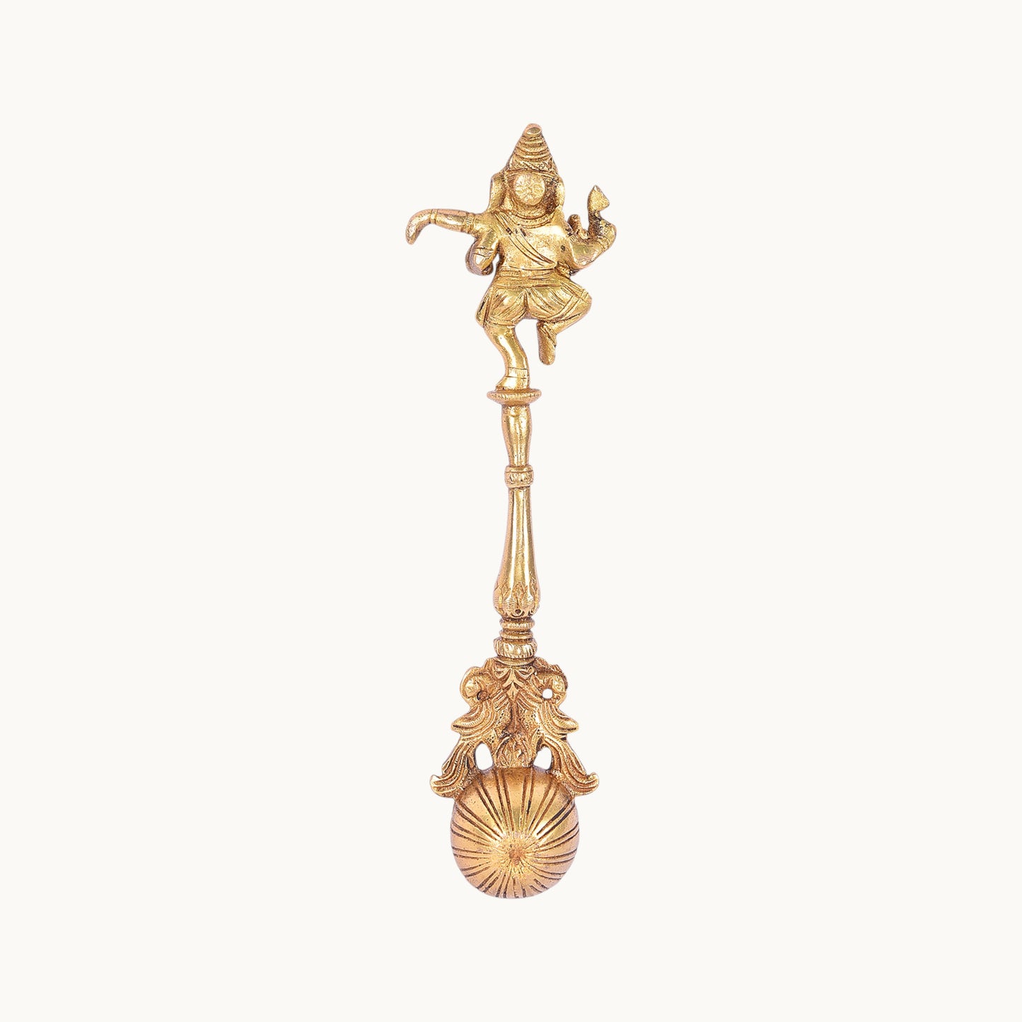 Thar Arts And Furniture - Brass Hawan Spoon with Ganesha Design