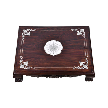 Thar Arts And Furniture - Hand Carved Rosewood Chowki for Pooja Room