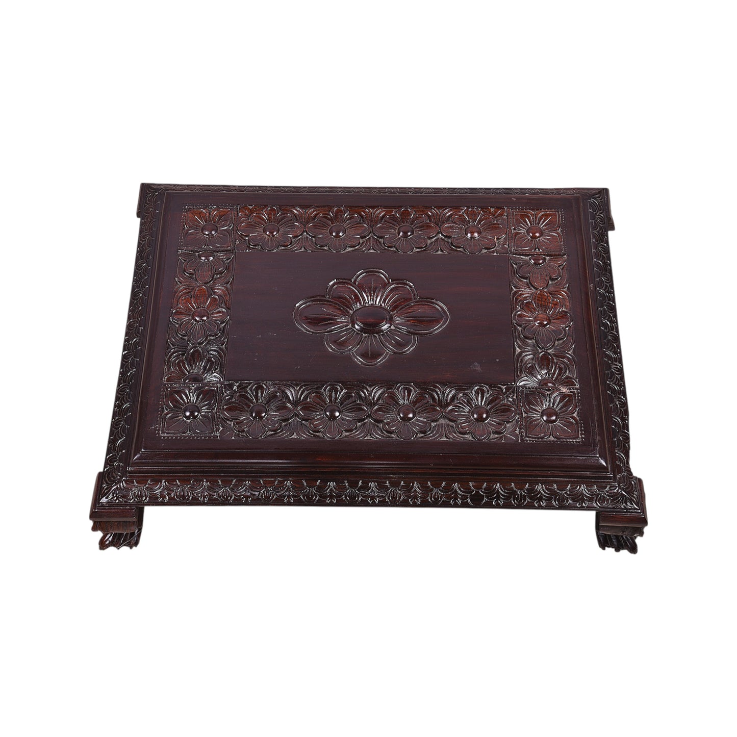Thar Arts And Furniture - Hand Carved Rosewood Chowki for Pooja Room