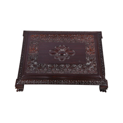 Thar Arts And Furniture - Hand Carved Rosewood Chowki for Pooja Room