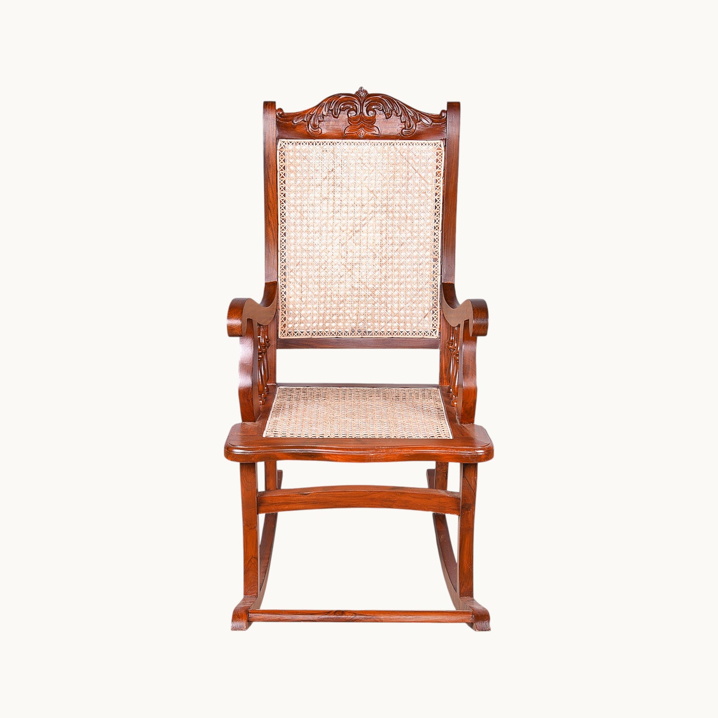 Thar Arts And Furniture - Teak wood Rocking Chair / Relax Chair with cane finish ( Rattan )