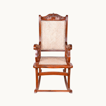 Thar Arts And Furniture - Teak wood Rocking Chair / Relax Chair with cane finish ( Rattan )