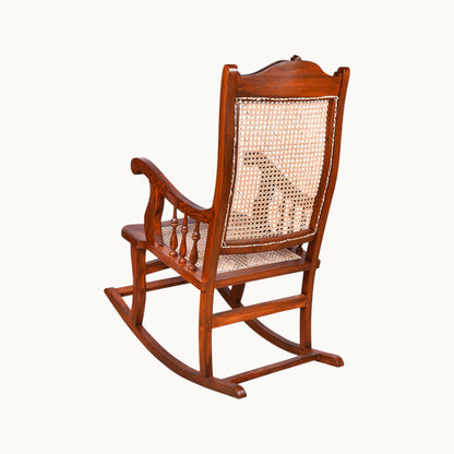 Thar Arts And Furniture - Teak wood Rocking Chair / Relax Chair with cane finish ( Rattan )