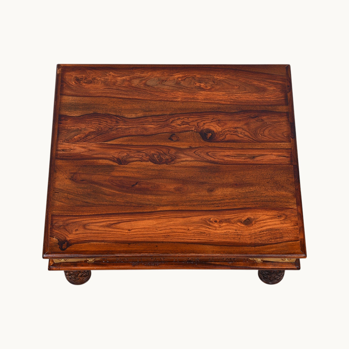 Thar Arts And Furniture - Hand Carved Sheesham wood Chowki for Pooja Room