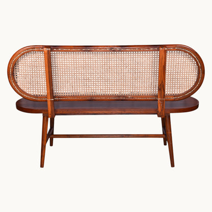 Thar Arts and Furniture -  Wooden ( Teak ) Bench With Rattan Hand Work