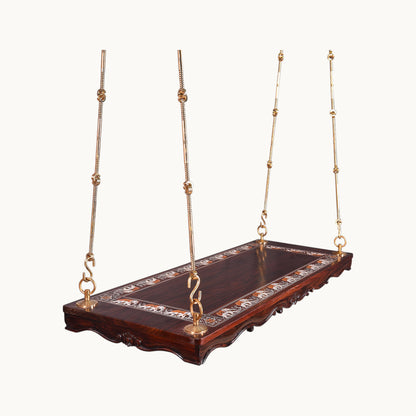 Thar Arts & Furniture - Rosewood Swing with Handmade Elephant art Design