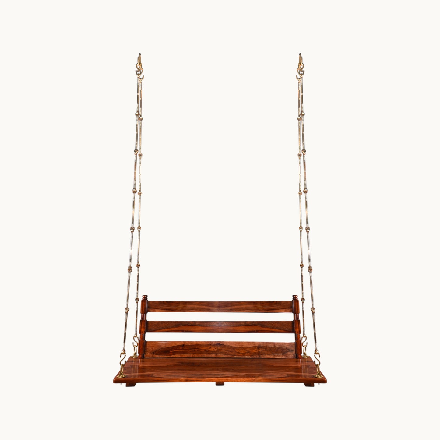 Thar Arts & Furniture – Sheesham Wood Swing with Back Rest and Honey finish