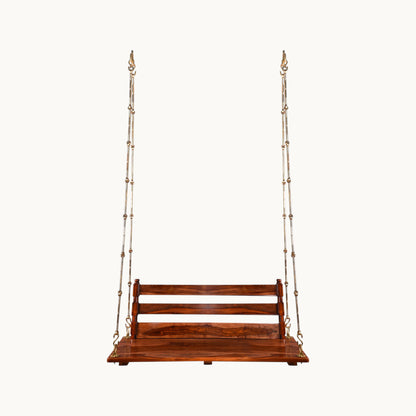 Thar Arts & Furniture – Sheesham Wood Swing with Back Rest and Honey finish