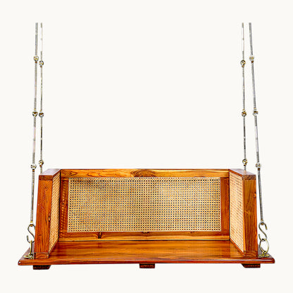 Thar Arts & Furniture - Teak Wood & Cane Weave Swing