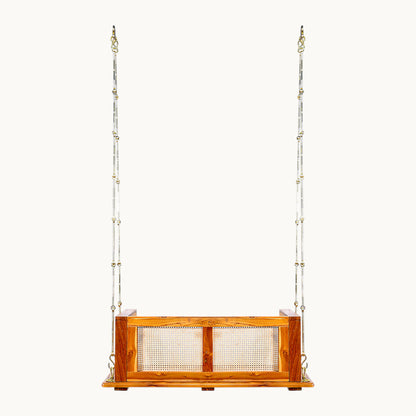 Thar Arts & Furniture - Teak Wood & Cane Weave Swing