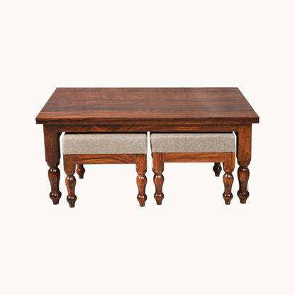 Thar Arts And Furniture - Solid Sheesham Wood  Coffee Table with Tile
