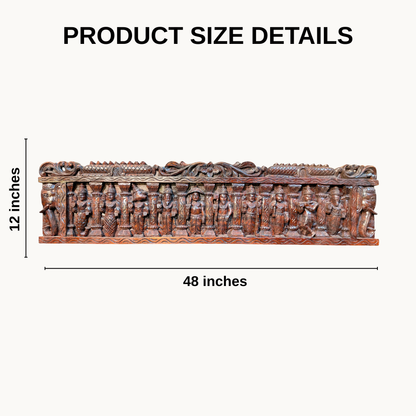 Dasavathara Wooden Wall Hanging Panel - Vagai Wood Carving | Thar Arts & Furniture